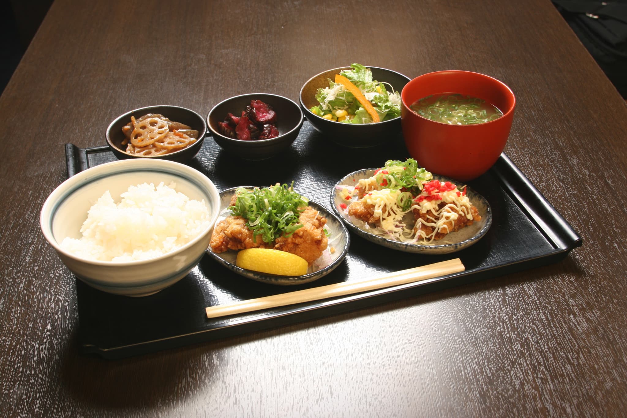 ハーフ＆ハーフ<small>（ネギ塩・ぽん唐）</small>